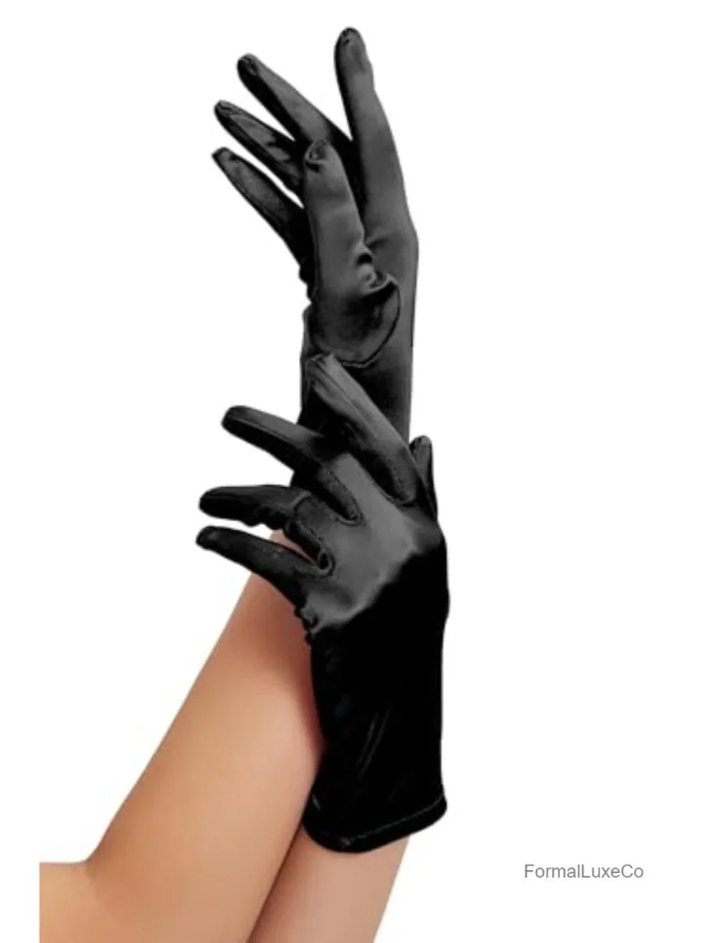 Womens Short Satin Gloves Wrist-Length Dress Gloves for Evening Party
